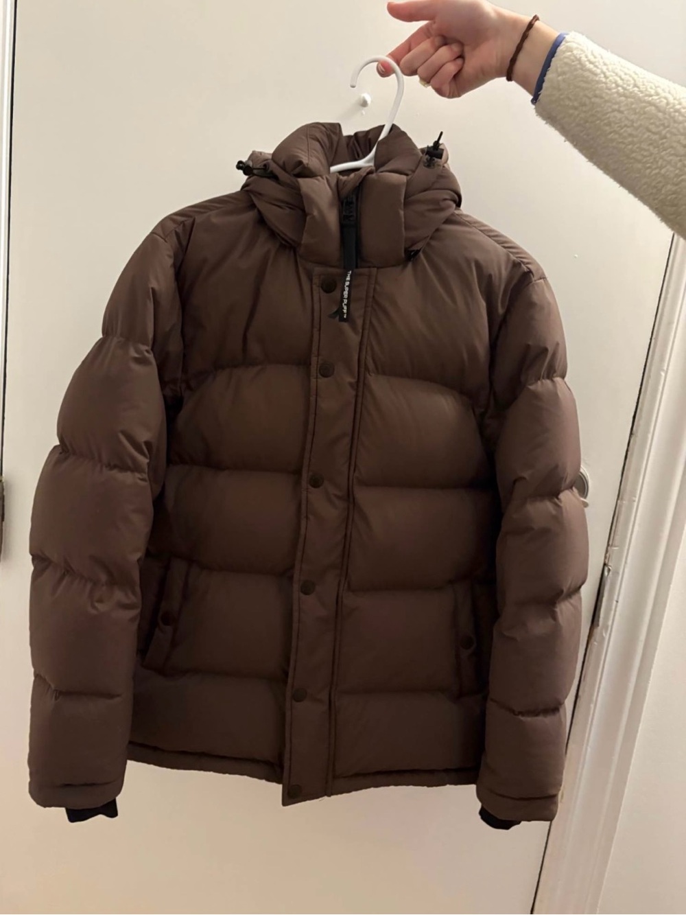 Brown Hooded Puffer Jacket - Men’s Insulated Winter Coat